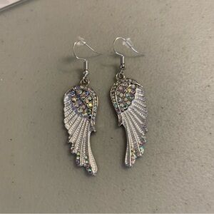 Angel wings bling earrings never worn